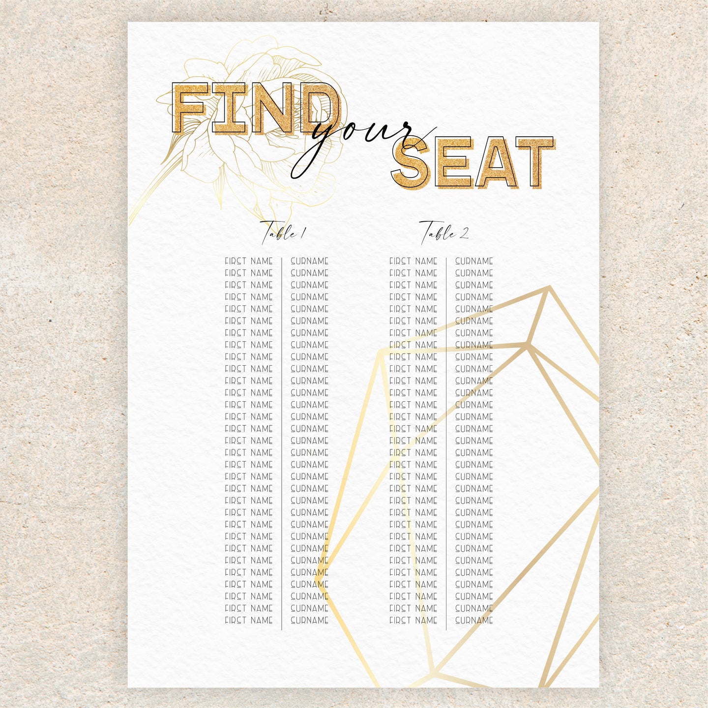 Lily Seating Chart - Portrait