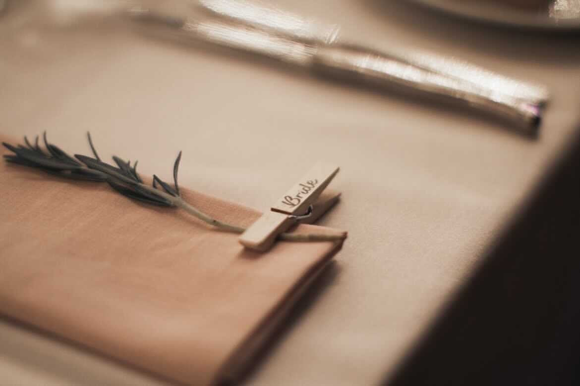 Hand-Lettered Peg Place Cards