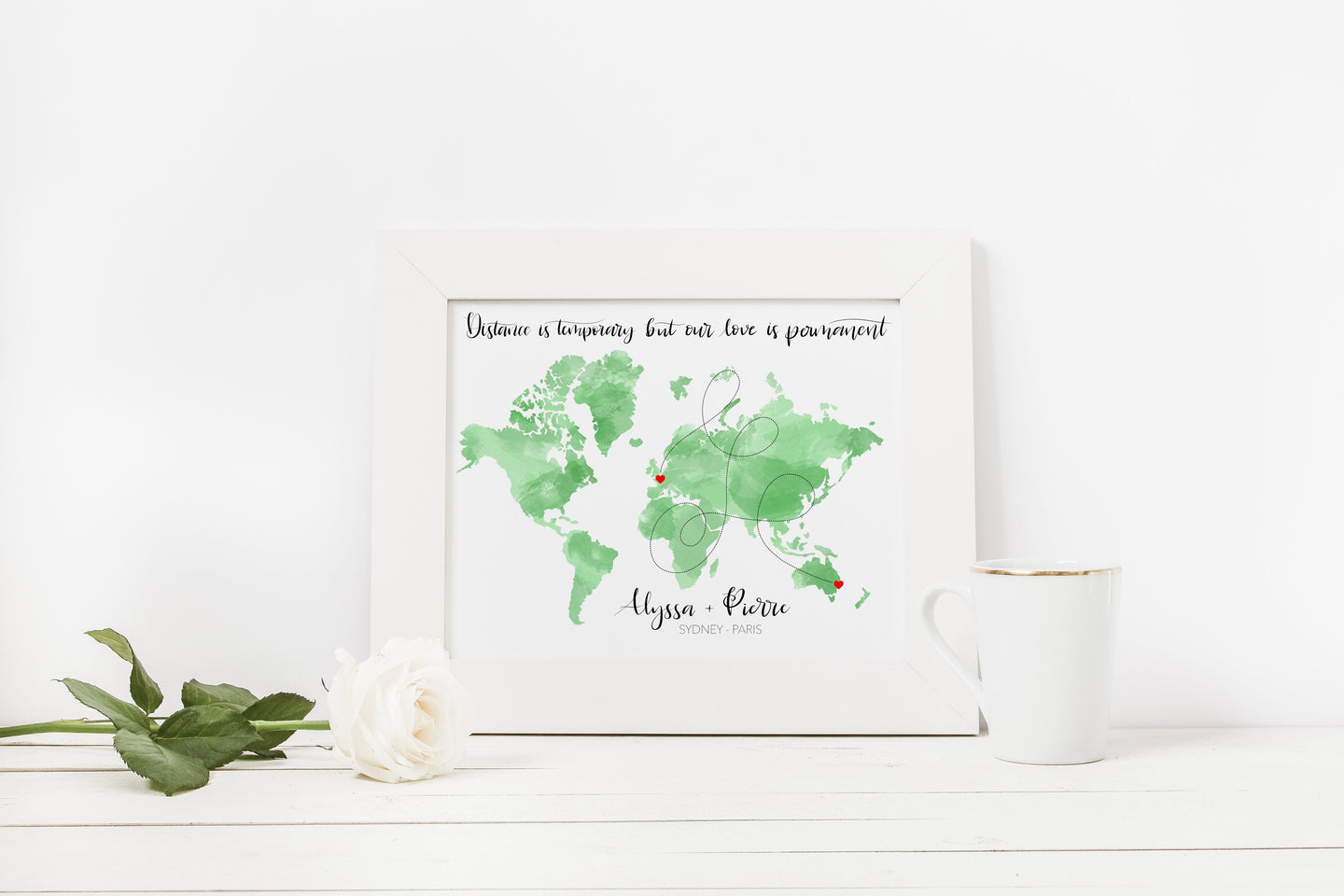 Hand-Lettered Love Map Print