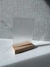Load image into Gallery viewer, Acrylic table numbers with wooden base
